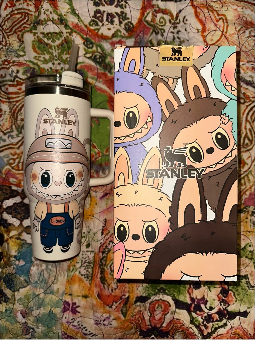 Stanley Labubu 40 oz Tumblr Mug with Colorful Character Art